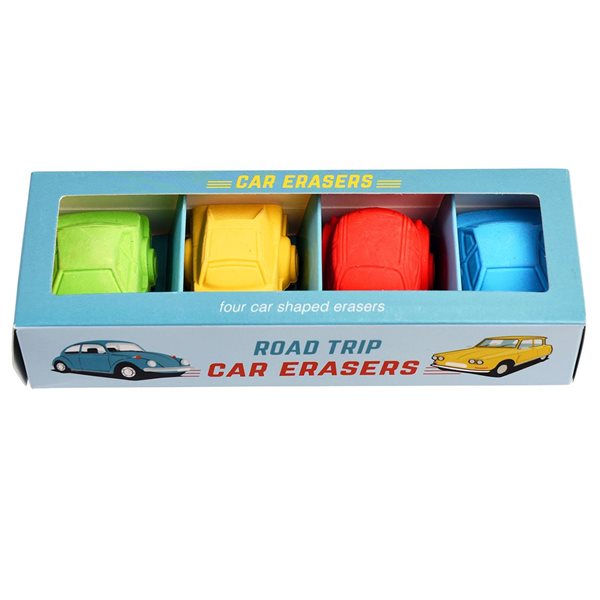 "Road Trip" Car Erasers - box of 4