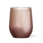 12 oz Insulated Stemless Tumbler with Cover - Frosted Pines Rose Gold