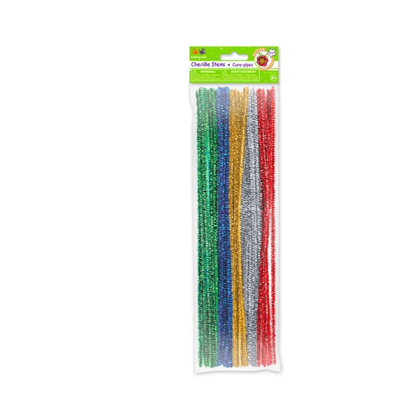 Multicolored Glitter Chenille Stems