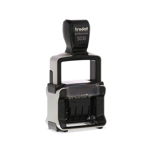 Self Inking Professional Custom Dater with Text 5030 - 3/16 x 1-5/8 in - max 1 line - French