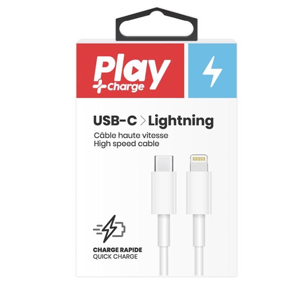 Câble de recharge USB-C / Lightning Play + Charge - 1 m