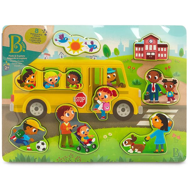 Casse-tête en bois 8 morceaux – Autobus scolaire