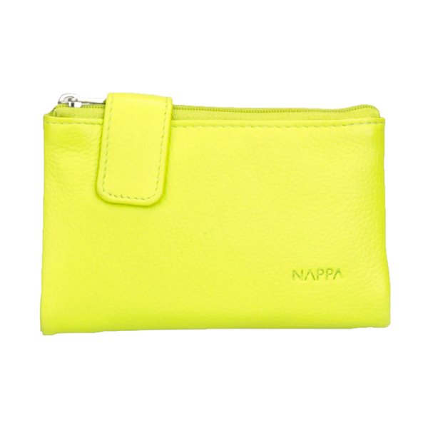 Mini Charlotte Small Leather Wallet - Neon Green