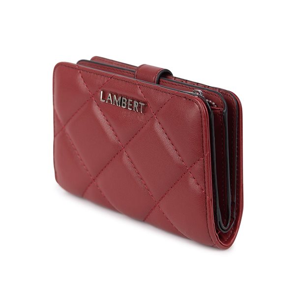 The Nora Quilted Vegan Leather Wallet - Red