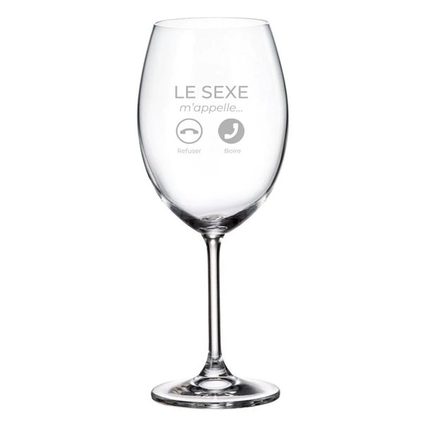 Verre à vin gravé 20 oz - Le sexe m'appelle