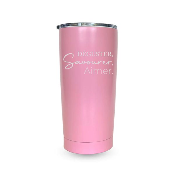 Verre isotherme gravé 18 oz - Déguster, Savourer, Aimer