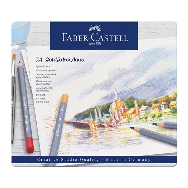 Crayons de couleur Goldfaber Aquarelle - Boîte de 24