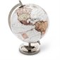 Globe terrestre brillant sur pied - Blanc et argent