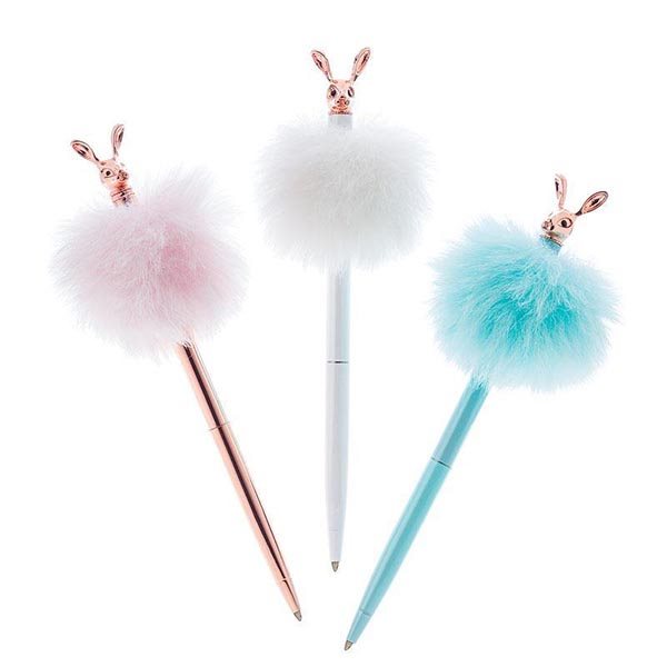 Stylo lapin avec pompon