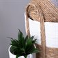 Round Straw Basket - White and Natural - Small