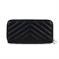 Frida Quilted Vegan Leather Wallet - Black