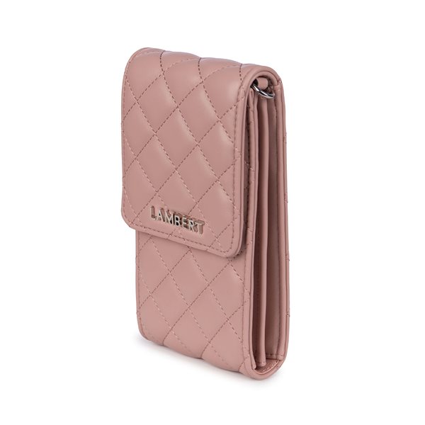 Delilah Vegan Leather Crossbody Phone Case - Mystic Pink