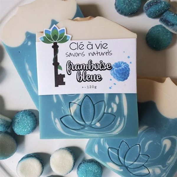 Savon naturel Framboise bleue paillettes biodégradables