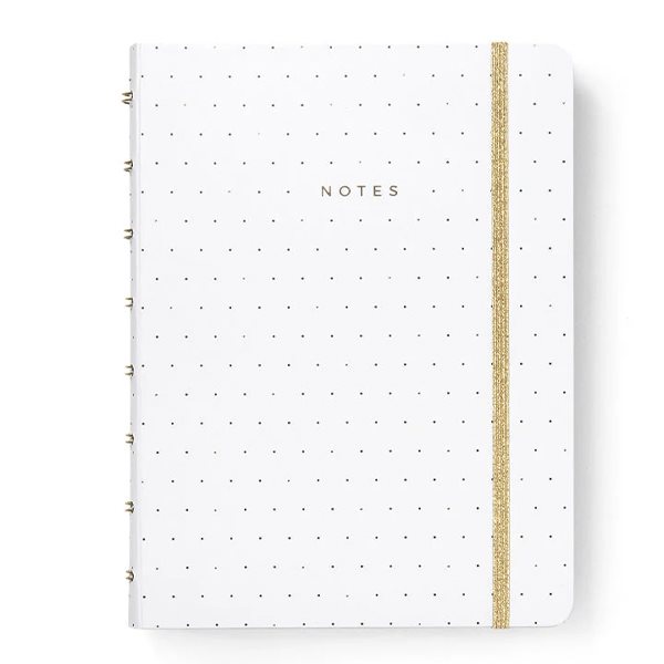 Cahier de notes rechargeable Moonlight - Format A5 - 8,5 x 6,5 po - Blanc