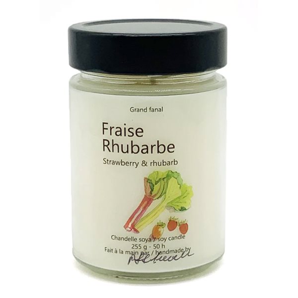 Bougie de soya Fraise rhubarbe