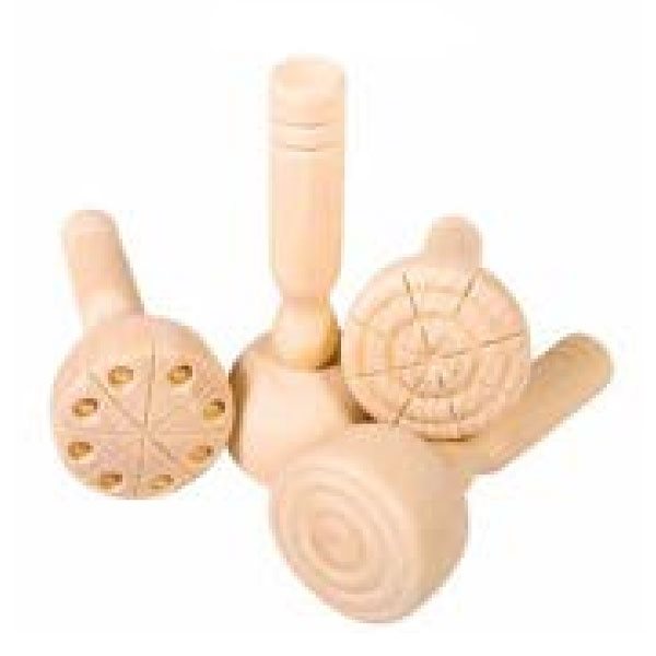 Wooden Clay Stamps - Set of 4