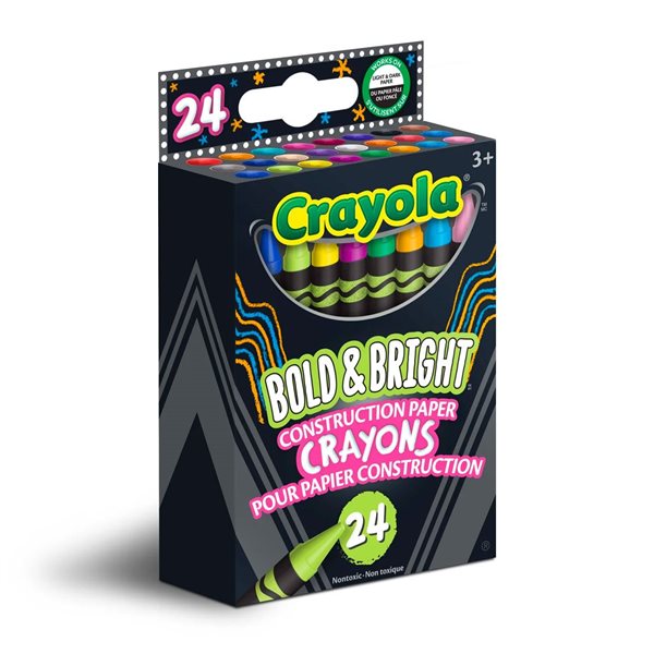 Bold & Bright Construction Paper Wax Crayons