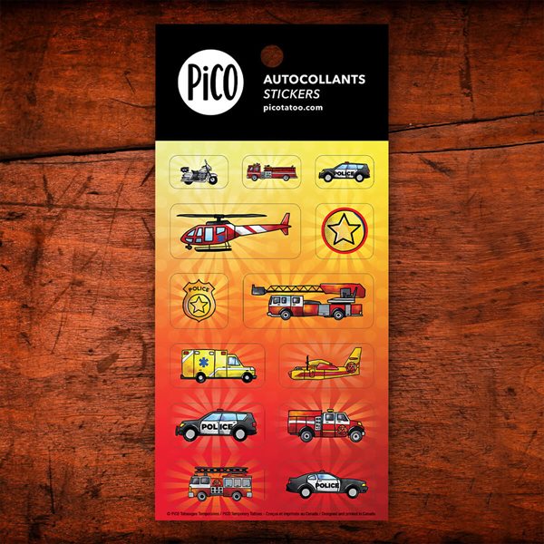 Autocollants Pico - Camions de pompiers