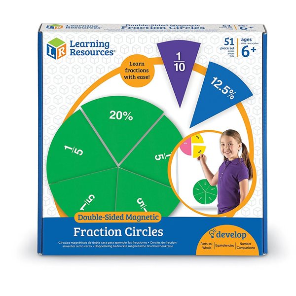 Cercles magnétiques de démonstration de fractions Rainbow Fraction®