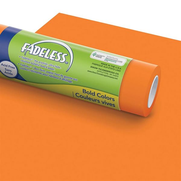 Rouleau de papier pour tableau d'affichage - 47,25 po x 50 pi - Orange