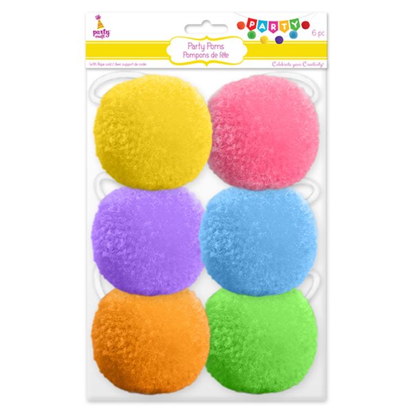 Pompons géants avec crochet couleur pastel