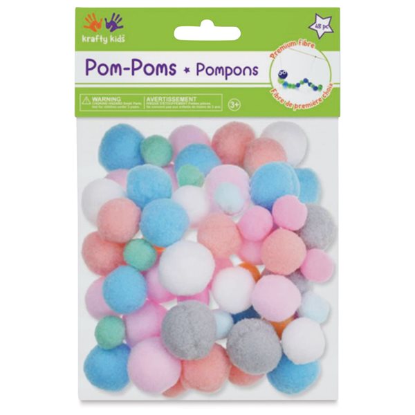 Pompons pastel assortis