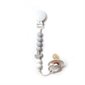 Cactus Pacifier Clip - Light Grey