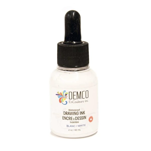 Encre à dessin imperméable Demco 60 ml - Blanc