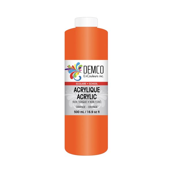 Peinture acrylique scolaire 500 ml - Orange