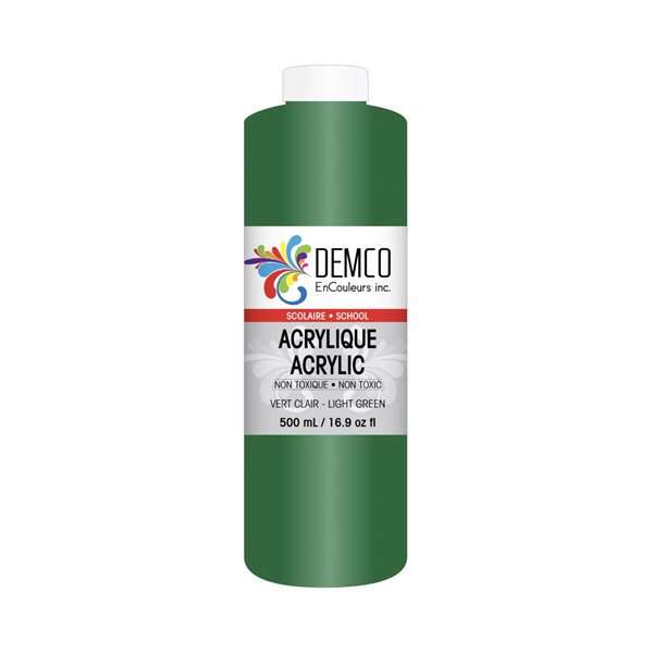 Peinture acrylique scolaire 500 ml - Vert clair