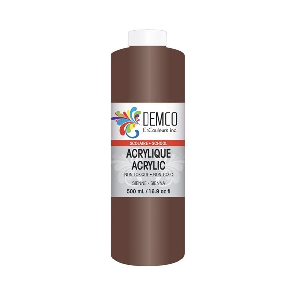 Peinture acrylique scolaire 500 ml - Terre sienne