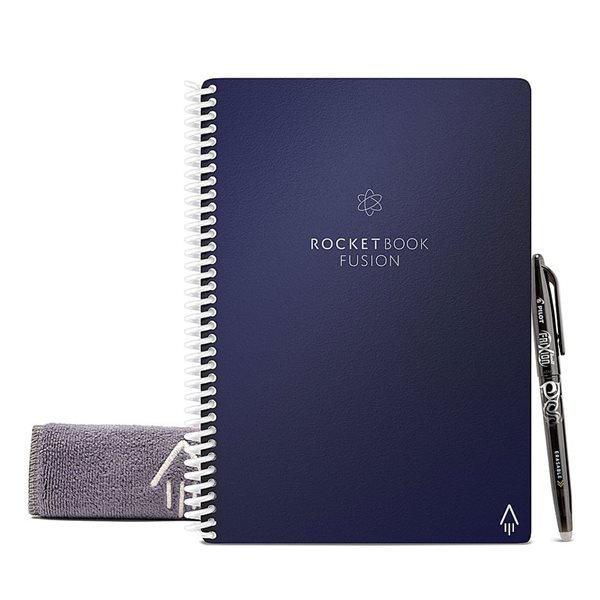 Cahier intelligent Rocketbook Fusion - 8,8 x 6 po - Gris