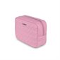 The Rosie Quilted Vegan Leather Toiletry Bag - Whisper Pink