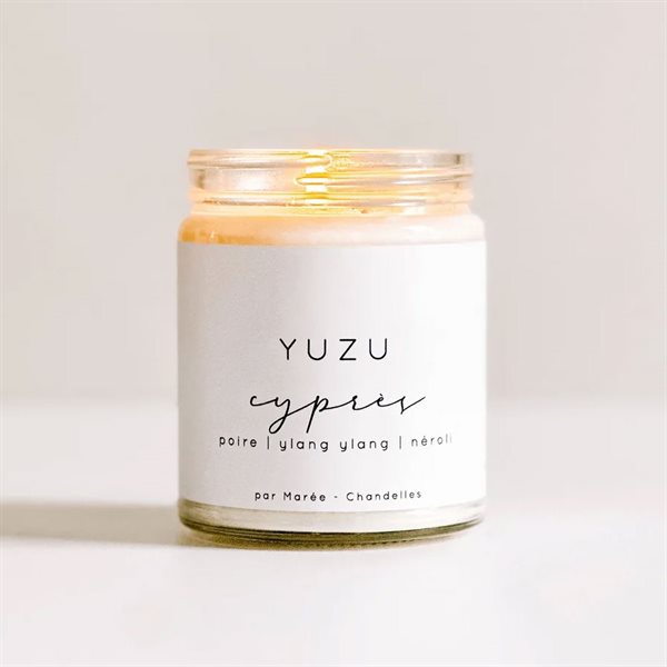 Bougie de soya Yuzu cyprès