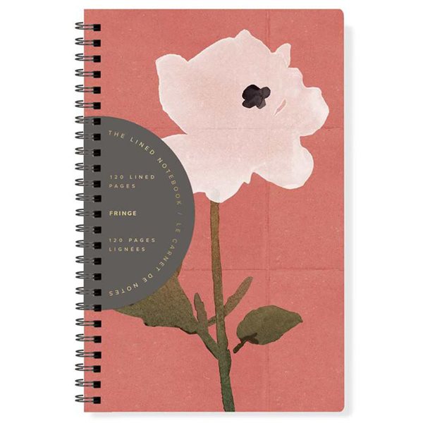 Slim Spiral Journal - White Flower