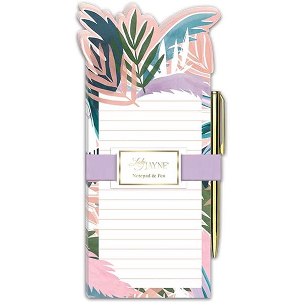 Lady Jayne® Notepad Die-cut with Pen - Palm Leaves