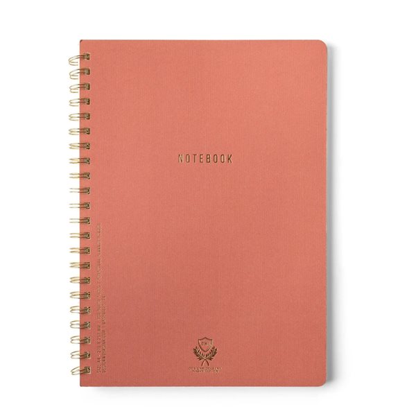 Textured Paper Twin Wire Notebook - Large Size - Terracotta