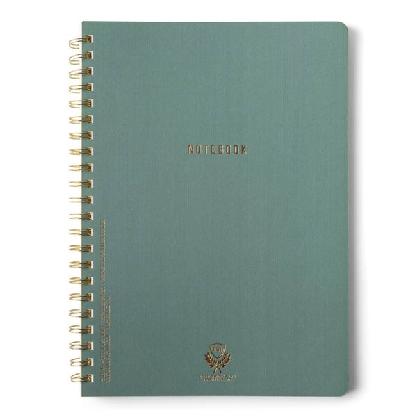 Textured Paper Twin Wire Notebook - Large Size - Juniper