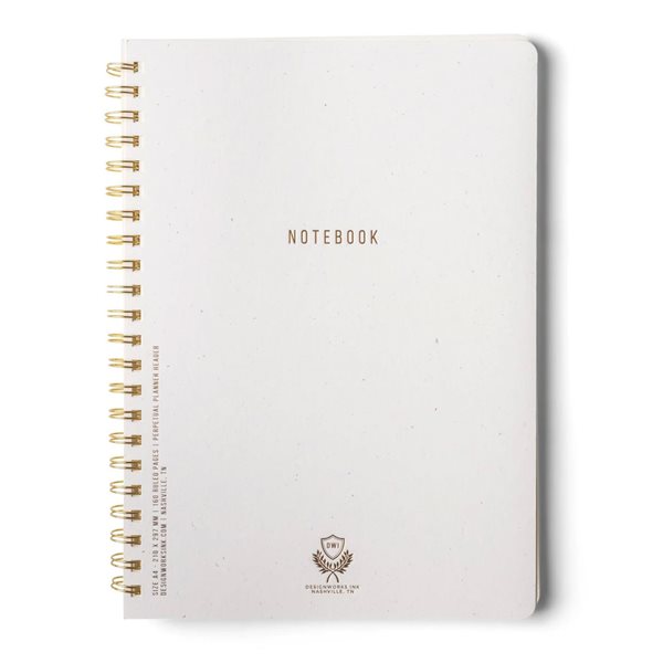 Textured Paper Twin Wire Notebook - Large Size - Speckled Ivory