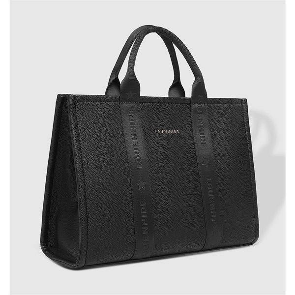 Manhattan Vegan Leather Tote Bag - Black