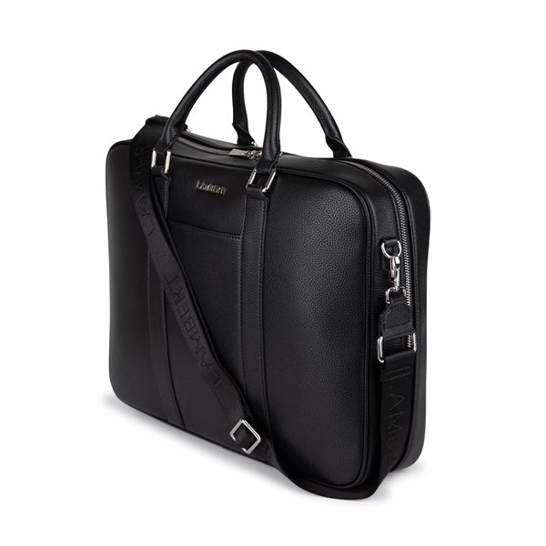 The Noah Vegan Leather 2-in-1 Computer Briefcase - Black