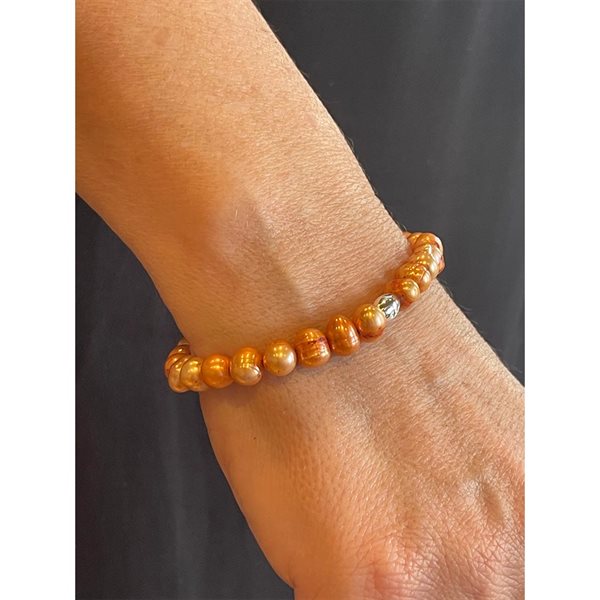 Bracelet Sweet pearls Orangé 8 mm