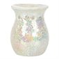 White Iridescent Crackle Oil Burner and Wax Warmer