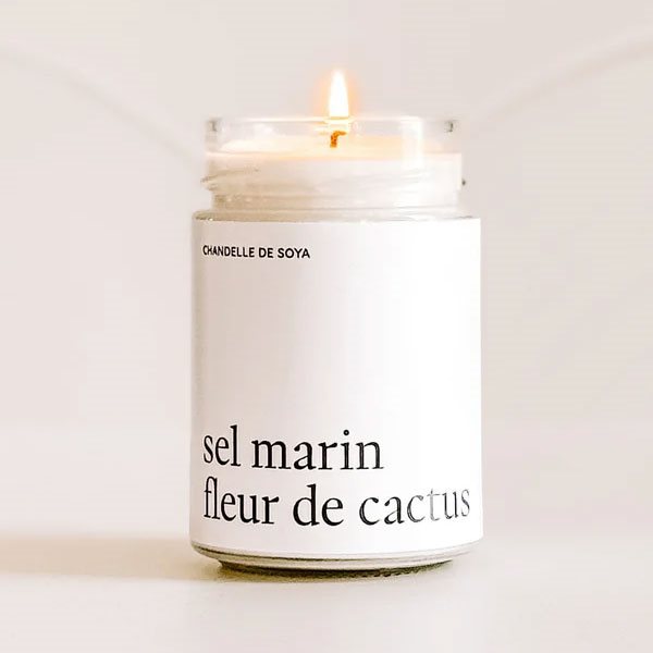 Chandelle de soya Sel marin fleur de cactus