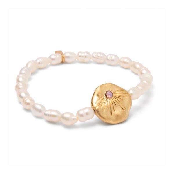 Bracelet d'affirmation en perles - Love - Or