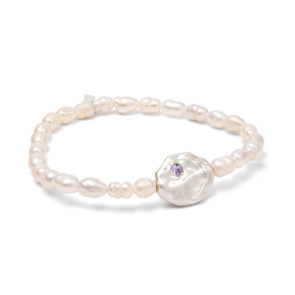 Pearl Affirmation Bracelet - Protection - Silver