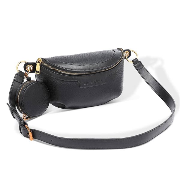 Joey Vegan Leather Sling Bag - Black