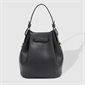 Montie Vegan Leather Bucket Bag - Black