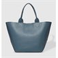 Roma Vegan Leather Tote Bag - Steel Blue