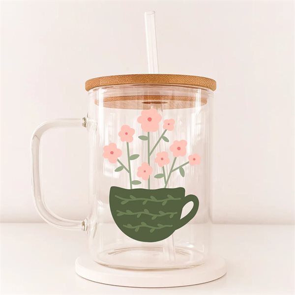 17 oz Boho Mug - Green Coffee